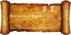 Bartovicz Ruben névjegykártya